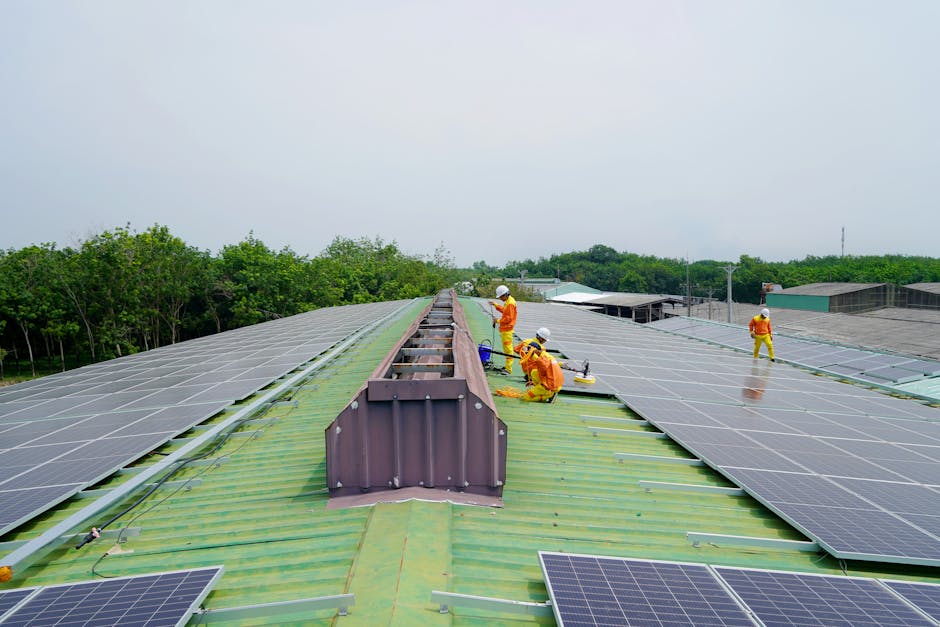 Rooftop solar installation in progress